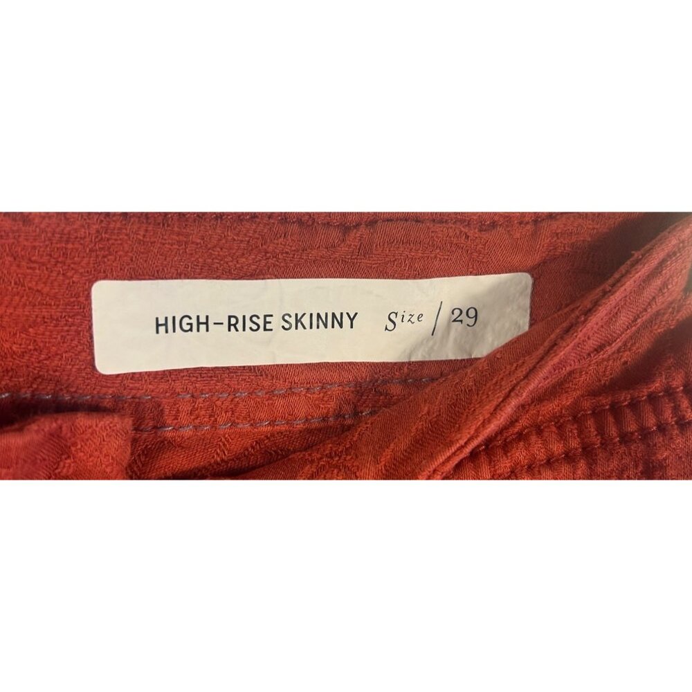 Pilcro & The Letterpress Rust High-Rise Skinny Pants Size 29 Textured Floral - Picture 3 of 8